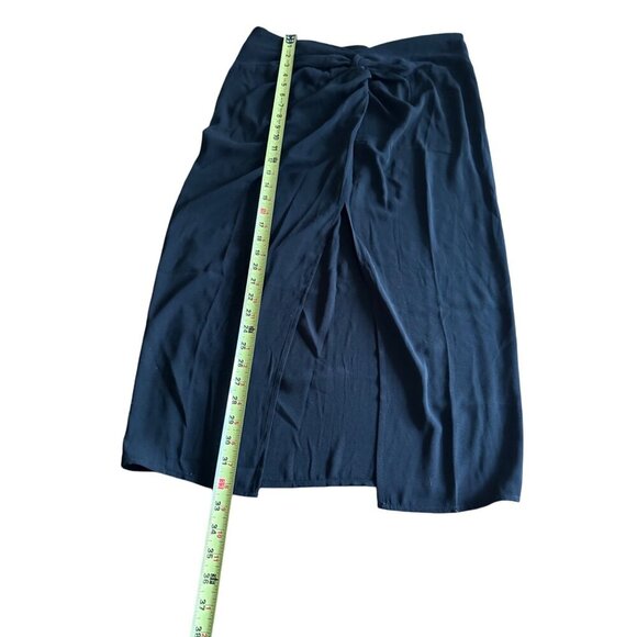 Open Edit Twist Front Knot-Front Midi Skirt Sz L Stylish Classy Lightweight - Picture 9 of 11